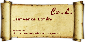 Cservenka Loránd névjegykártya